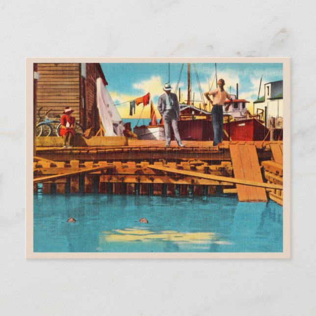 Turtle Kraals vintage Key West Florida Postcard (Front)