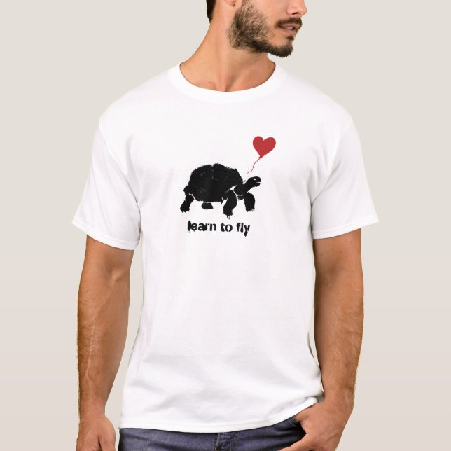 turtle learn to fly stencil art T-Shirt (Front)