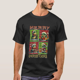 Turtle Leopard Buffalo Plaid Animals Lover Merry C T-Shirt