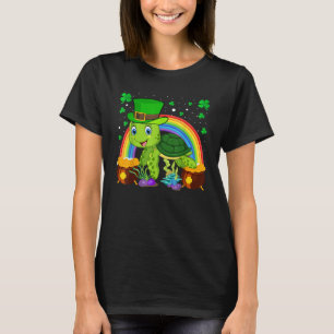 Turtle Leprechaun Hat Turtle Rainbow St Patrick's  T-Shirt