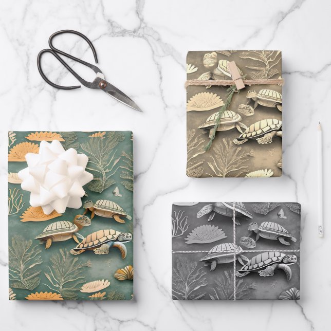 Turtle life pattern No2 Wrapping Paper Sheet (Front)
