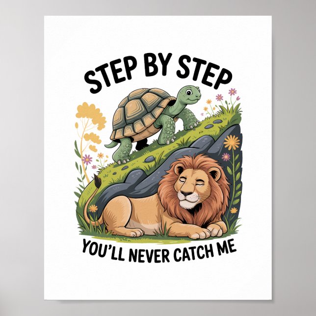 Turtle Lion Funny Poster (Front)