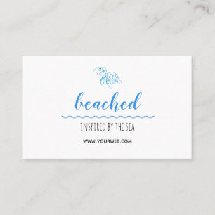 Turtle Logo Beach theme White Business Card