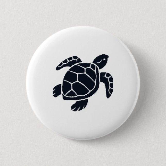 Turtle Logo Emblem Red-Eared Slider Tortoise Copy 6 Cm Round Badge (Front)