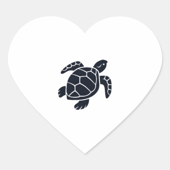 Turtle Logo Emblem Red-Eared Slider Tortoise Copy Heart Sticker (Front)