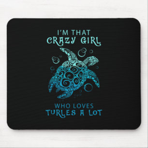 Turtle Lover   A Girl Who Loves Turtles A Lot Mouse Pad