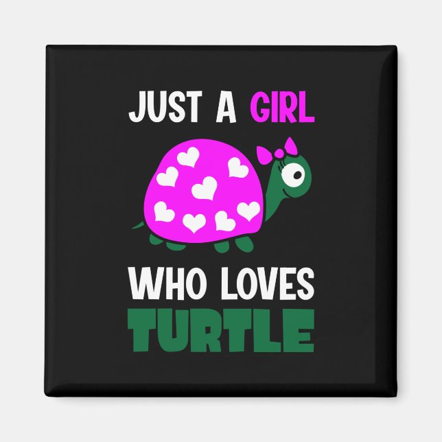Turtle Lover | A Girl Who Loves Turtles Magnet (Front)