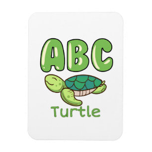 Turtle Lover Alphabet ABC Letter Turtle Magnet