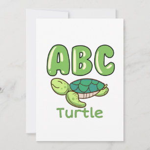 Turtle Lover Alphabet ABC Letter Turtle Save The Date