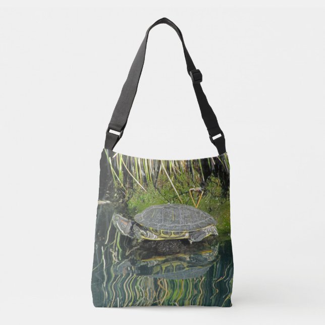 Turtle Lover Animal with Water Reflection Nature Crossbody Bag (Front)