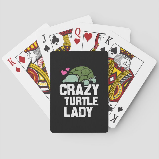 Turtle Lover | Crazy Turtle Lady Playing Cards (Back)