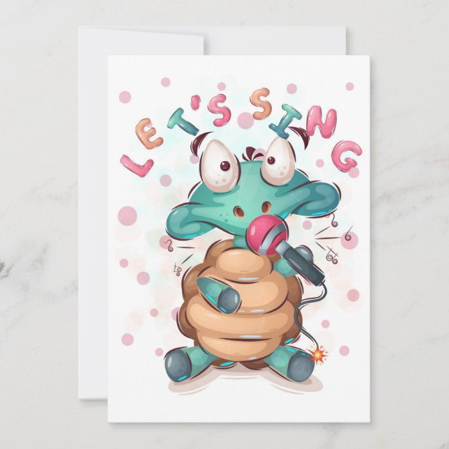 Turtle Lover Cute Turtle Is Singing Save The Date (Front)