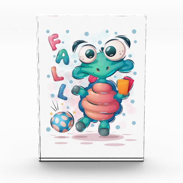 Turtle Lover Fall Cute Sea Turtle Photo Block (Front)
