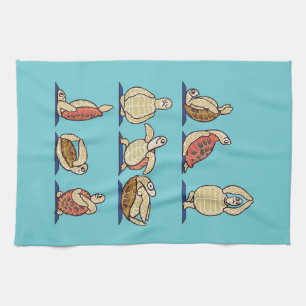Turtle Lover Green Sea Turtle Yoga Tea Towel