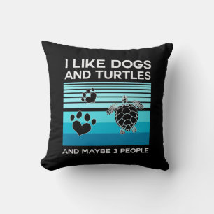 Turtle Lover   I Like Dogs And Turtles Cushion