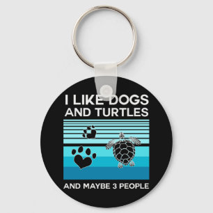 Turtle Lover I Like Dogs And Turtles Key Ring