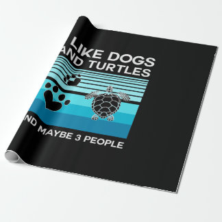 Turtle Lover | I Like Dogs And Turtles Wrapping Paper