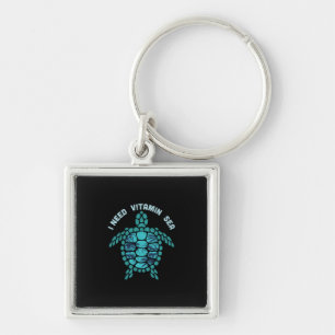 Turtle Lover   I Need Vitamin Sea Key Ring