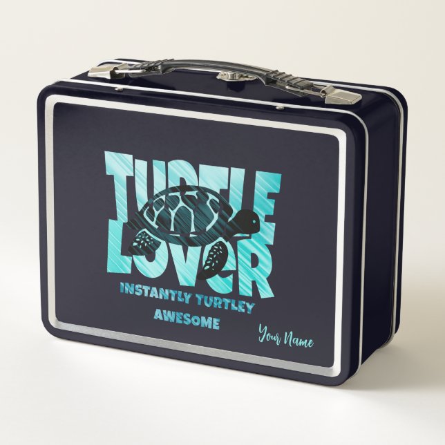 Turtle Lover: Instantly Turtley Awesome Metal Lunch Box (Back)