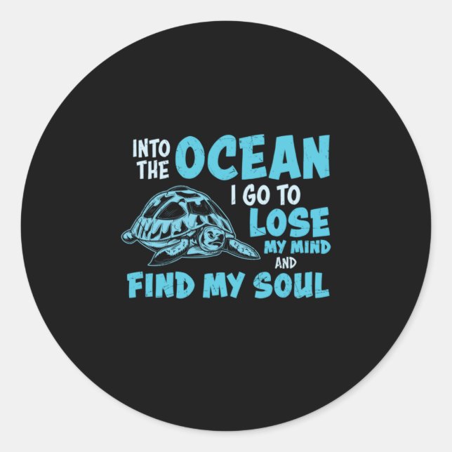 Turtle Lover | Into The Ocean Classic Round Sticker (Front)