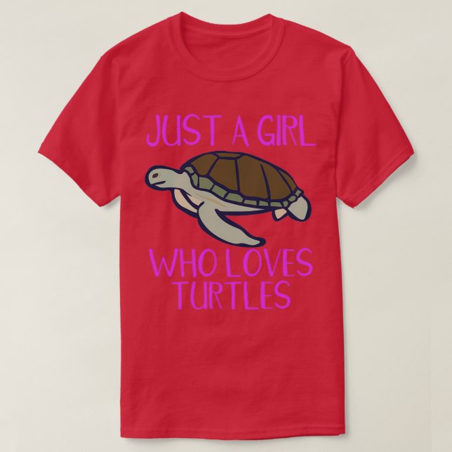 Turtle Lover Just A Girl Who Loves Turtles Island  T-Shirt (Design Front)
