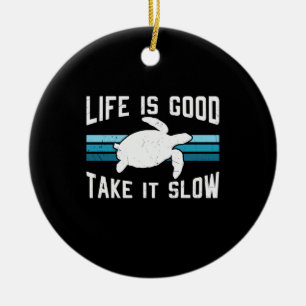 Turtle Lover   Life Is Good Ceramic Tree Decoration