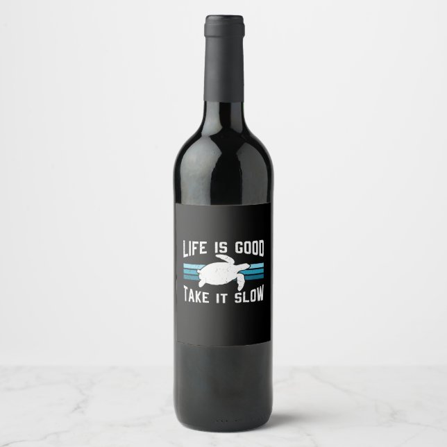 Turtle Lover | Life Is Good Wine Label (Front)