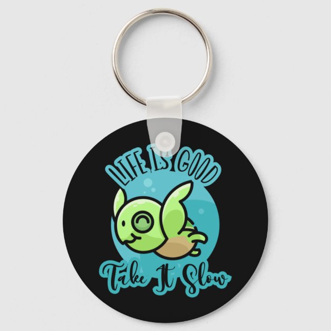 Turtle Lover | Life Is Good With A Turtle Key Ring (Front)