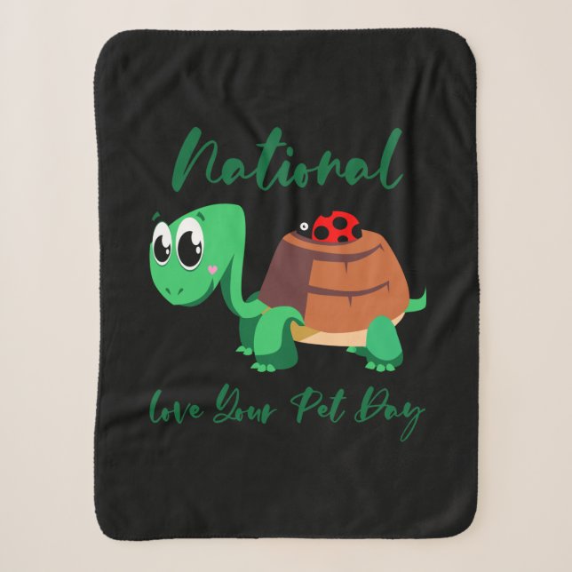 Turtle Lover | National Love Your Turtle Sherpa Blanket (Front)
