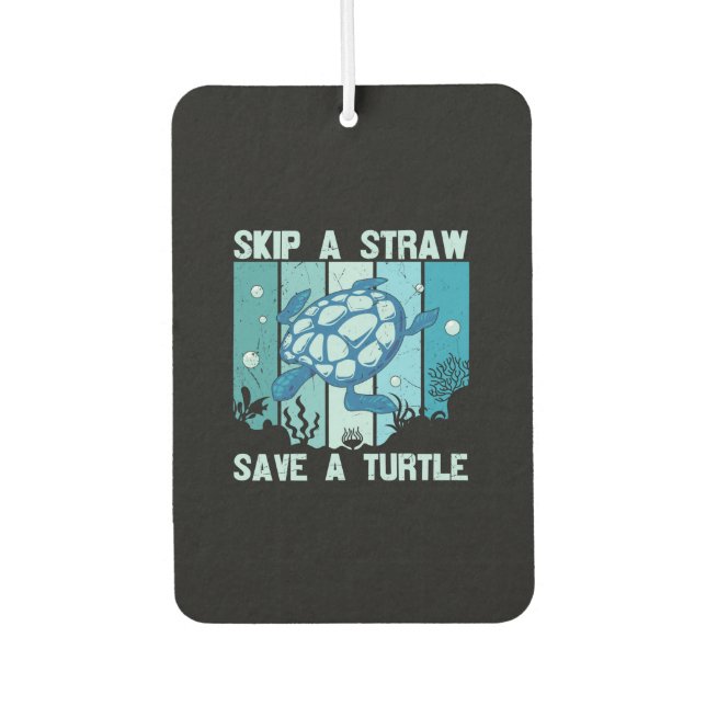 Turtle Lover | Save A Turtle Car Air Freshener (Front)