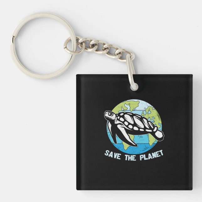 Turtle Lover | Save The Planet Key Ring (Front)
