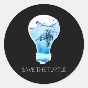 Turtle Lover Save The Turlte Classic Round Sticker