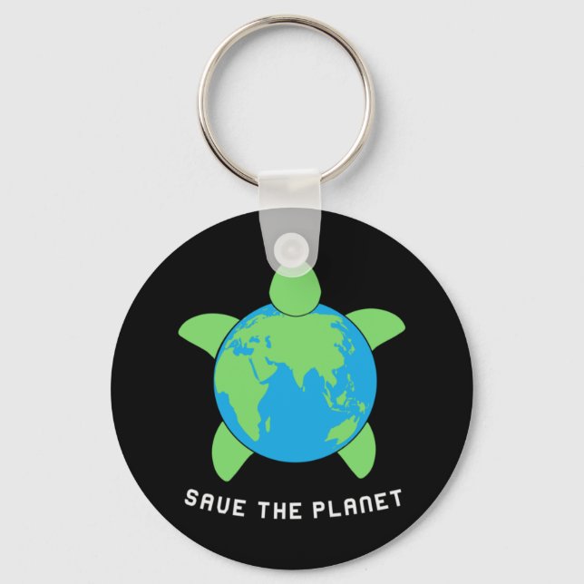 Turtle Lover | Save The Turtle Planet Key Ring (Front)