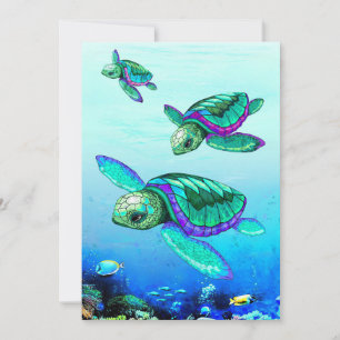 Turtle Lover Sea Turtles Dance Thank You Card