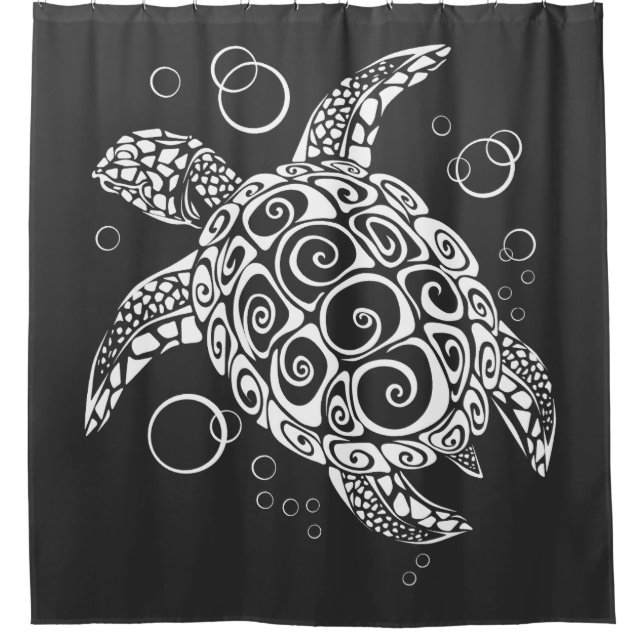 Turtle Lover, Surfer Life, Beach Lover, Turtle Shower Curtain (Front)