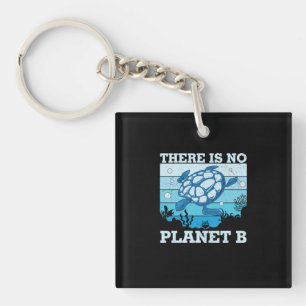 Turtle Lover There Is No Planet B Key Ring