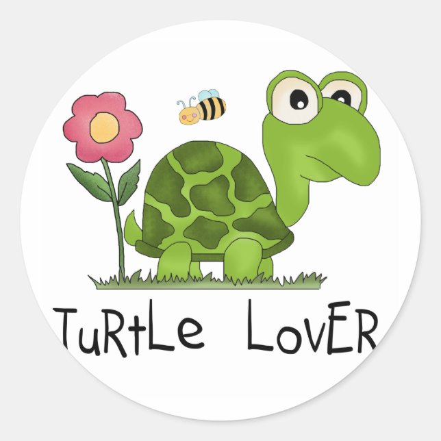 Turtle Lover Tshirts and Gifts Classic Round Sticker (Front)