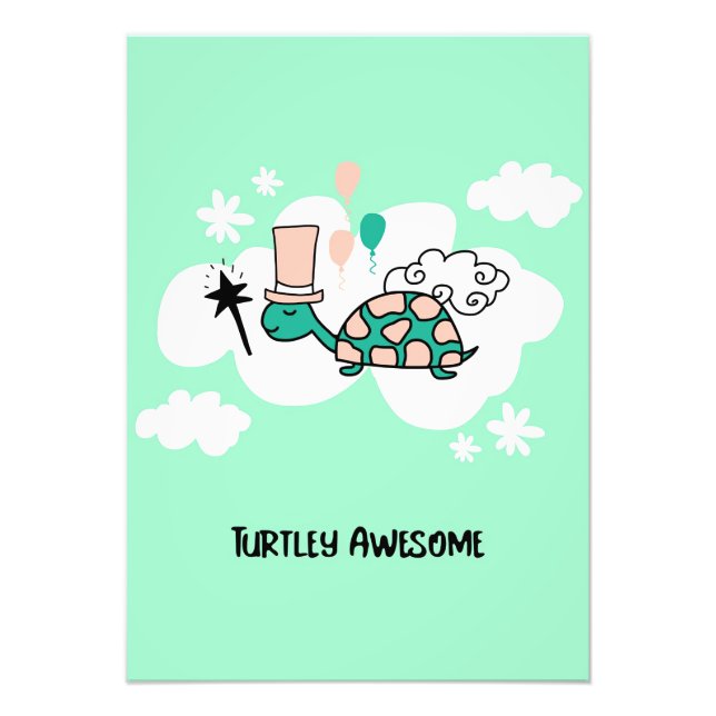 Turtle Lover Turtle At The Clouds Photo Print (Front)