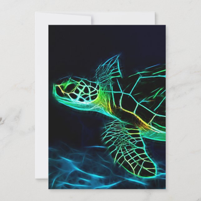 Turtle Lover Turtle Fractal Save The Date (Front)