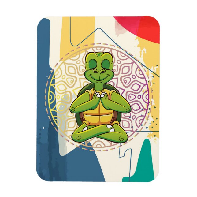 Turtle Lover Turtle Mandala Meditation Magnet (Vertical)