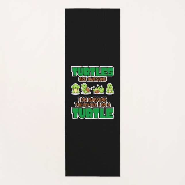 Turtle Lover | Turtles Are Awesome Yoga Mat (Front)