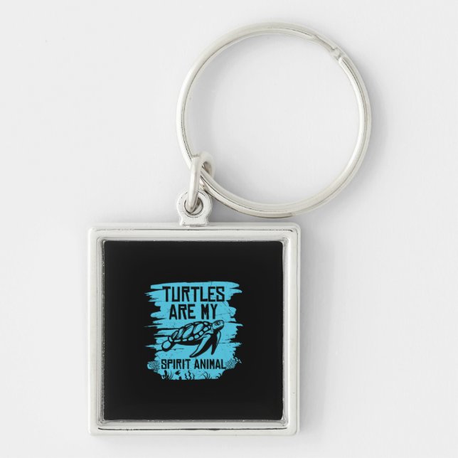 Turtle Lover | Turtles Are My Spirit Animals Key Ring (Front)