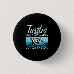 Turtle Lover   Turtles Make Me Happy 3 Cm Round Badge
