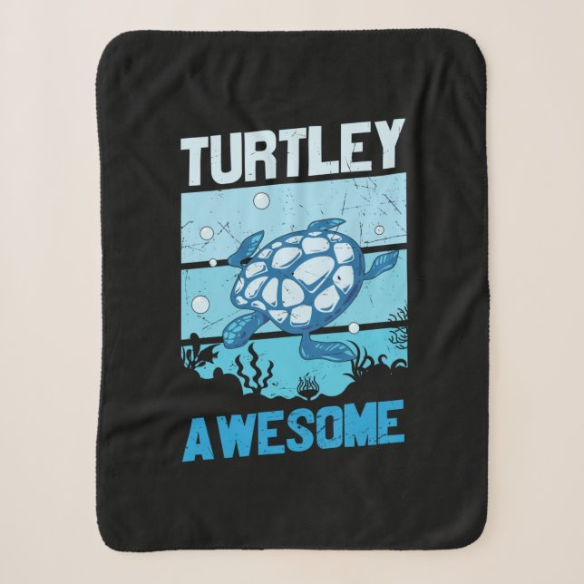Turtle Lover | Turtley Awesome Sherpa Blanket (Front)