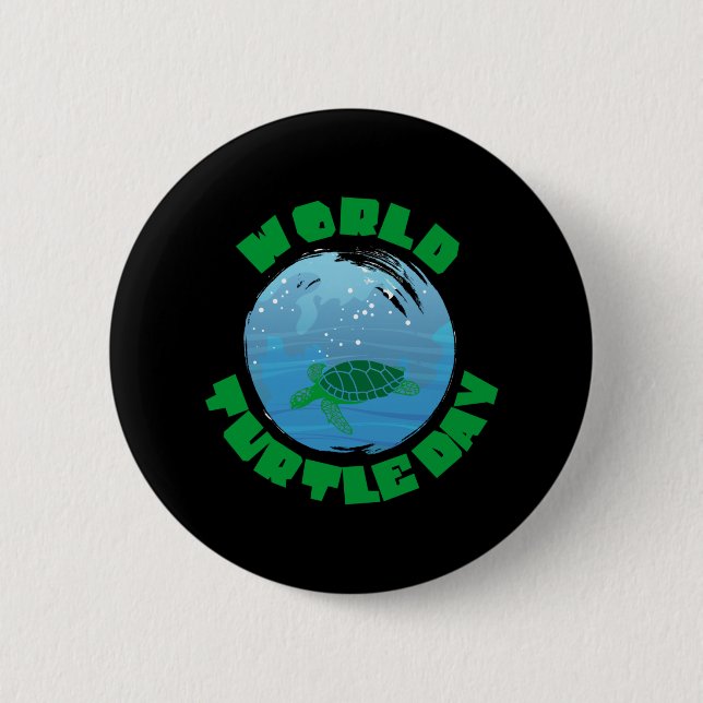 Turtle Lover | World Turtle Day 6 Cm Round Badge (Front)