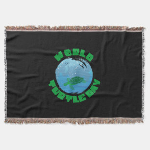 Turtle Lover World Turtle Day Throw Blanket