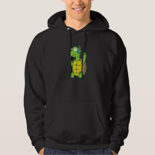 Turtle loves listening to Music with Headphones Hoodie