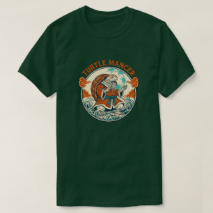 Turtle Mancer Mystic Ocean Waves Japanese Art T-Shirt