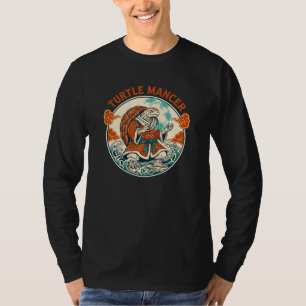 Turtle Mancer Mystic Ocean Waves Japanese Art T-Shirt
