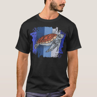 Turtle Marine Biologist Vintage Retro T-Shirt